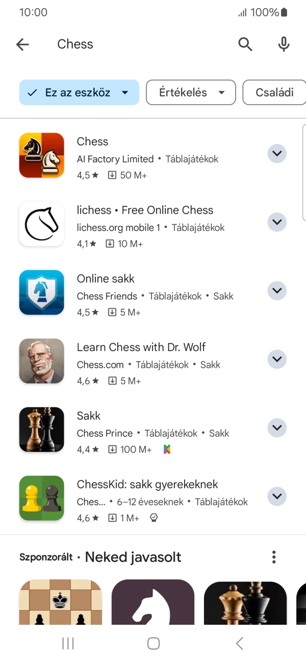 Kattints a kívánt alkalmazásra.