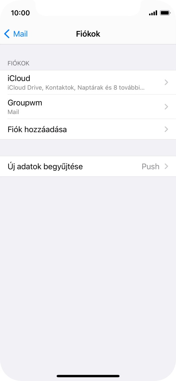 Kattints az imént létrehozott e-mail-fiók nevére.
