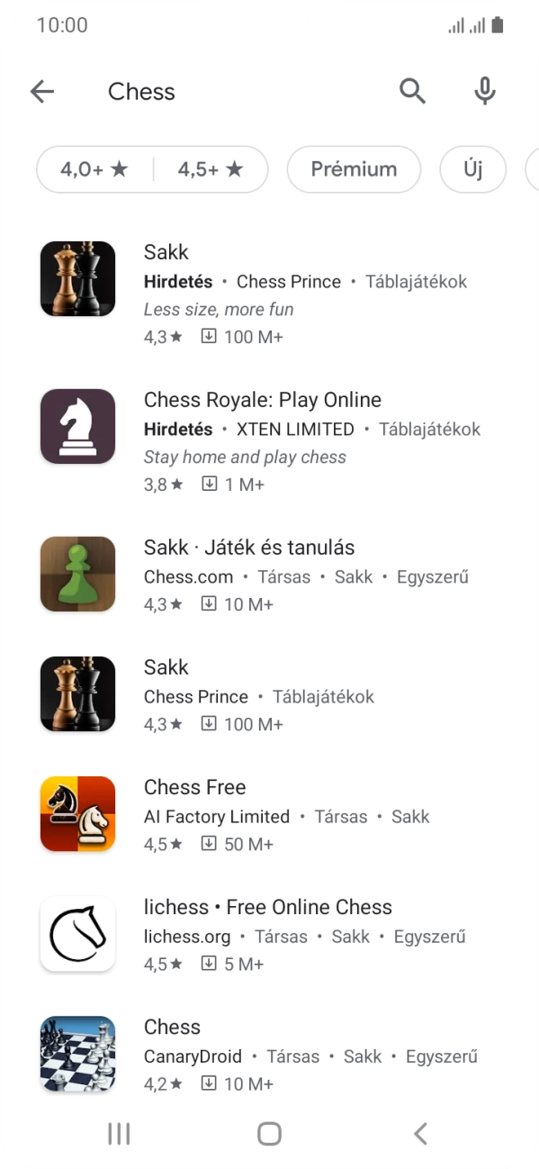 Kattints a kívánt alkalmazásra. Kattints a kívánt alkalmazásra.