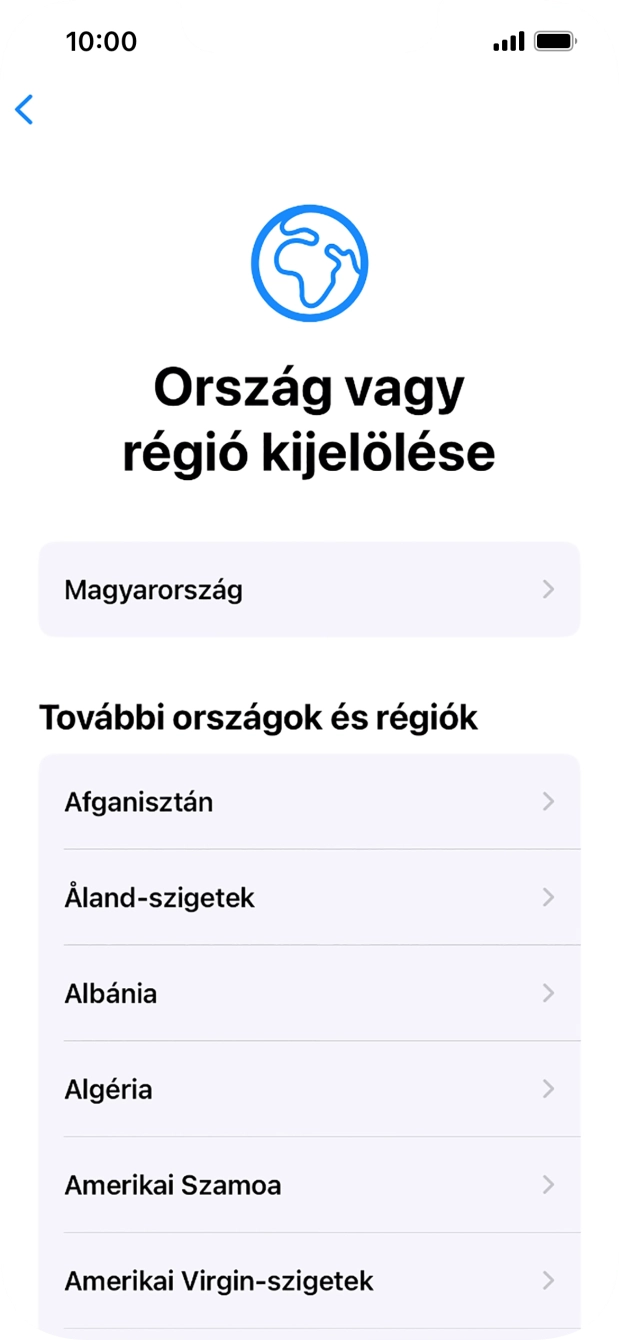 Válaszd ki a kívánt országot vagy régiót.