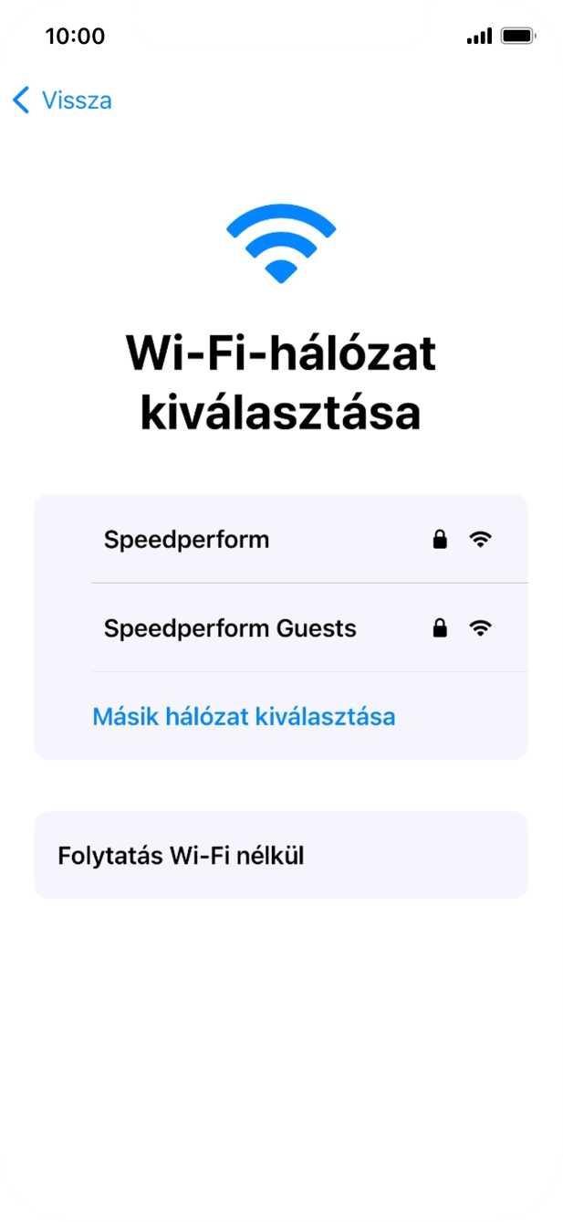 Válaszd ki a kívánt Wi-Fi hálózatot.