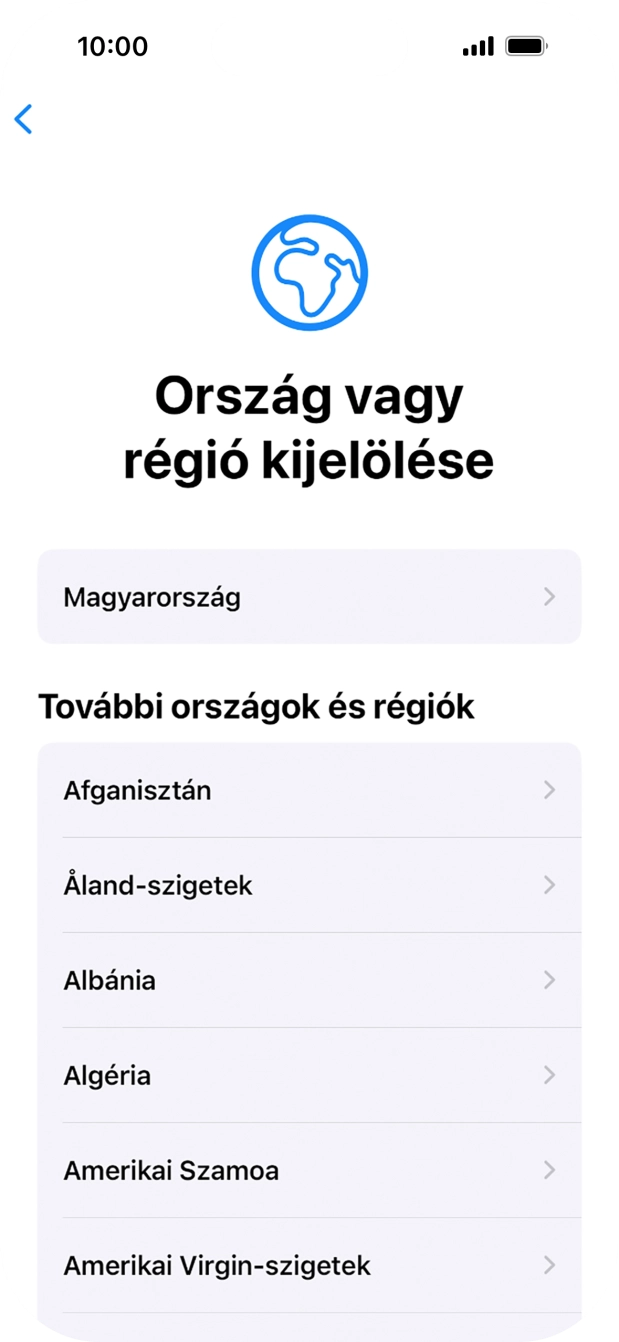 Válaszd ki a kívánt országot vagy régiót.