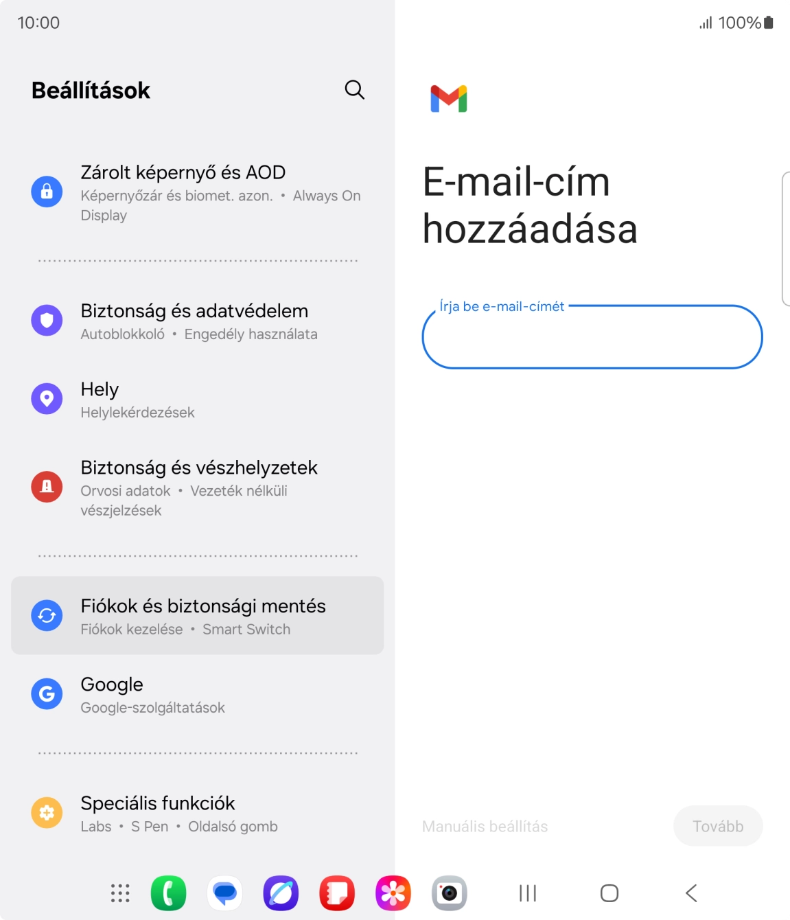 Kattints az „Írja be e-mail-címét” alatti mezőre, és írd be az e-mail címedet.