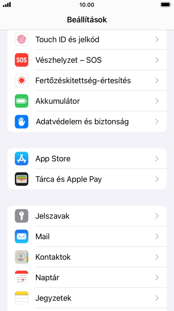 Válaszd a Mail lehetőséget.