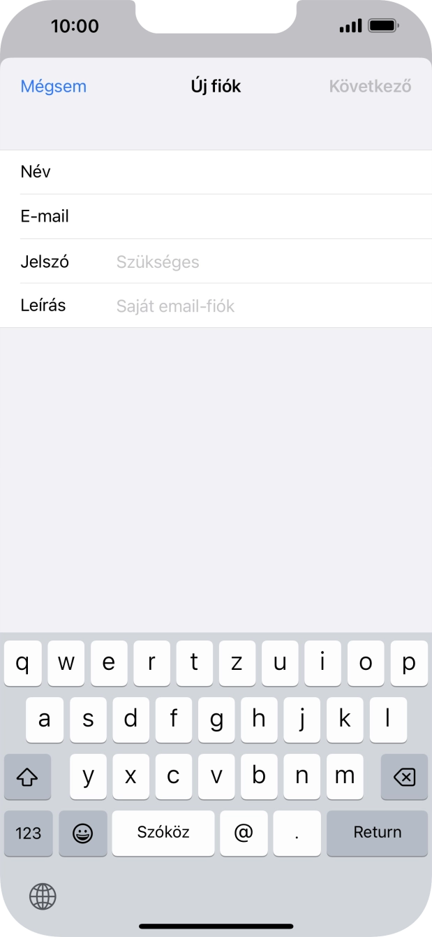Kattints a Jelszó mezőre, és írd be az e-mail-fiókodhoz tartozó jelszót.