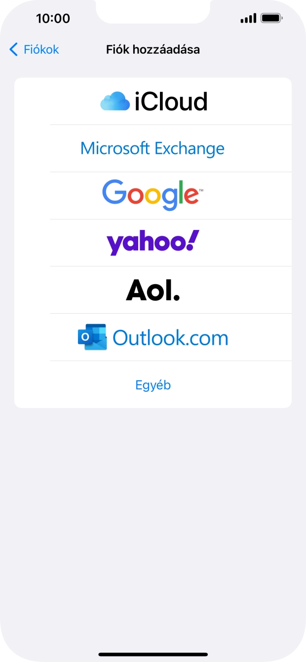 Válaszd az Egyéb lehetőséget.