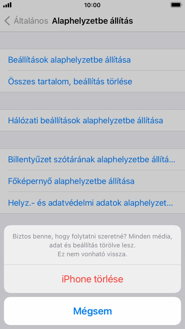 Válaszd az iPhone törlése lehetőséget. Válaszd az iPhone törlése lehetőséget.