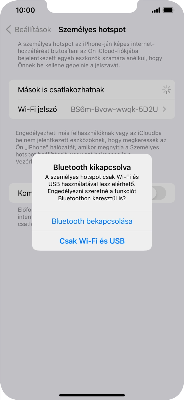 Amennyiben be van kapcsolva a Wi-Fi, válaszd a Csak Wi-Fi és USB lehetőséget. Amennyiben be van kapcsolva a Wi-Fi, válaszd a Csak Wi-Fi és USB lehetőséget.