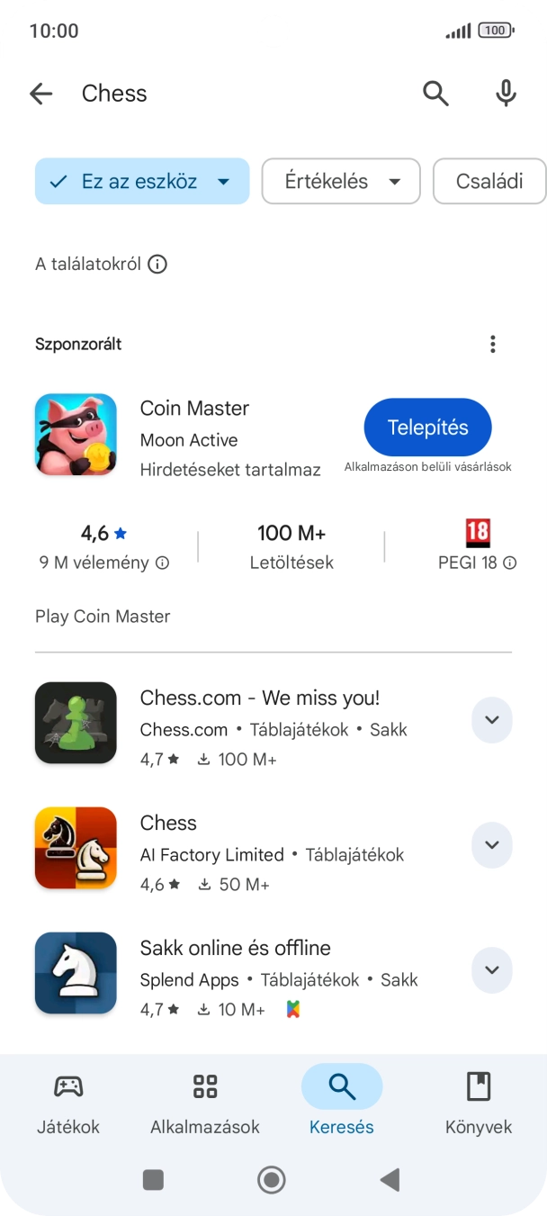 Kattints a kívánt alkalmazásra.