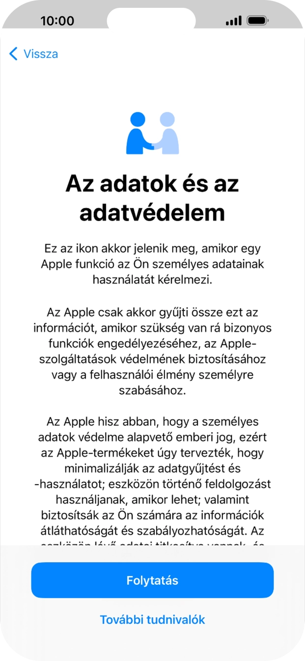 Válaszd a Folytatás lehetőséget.