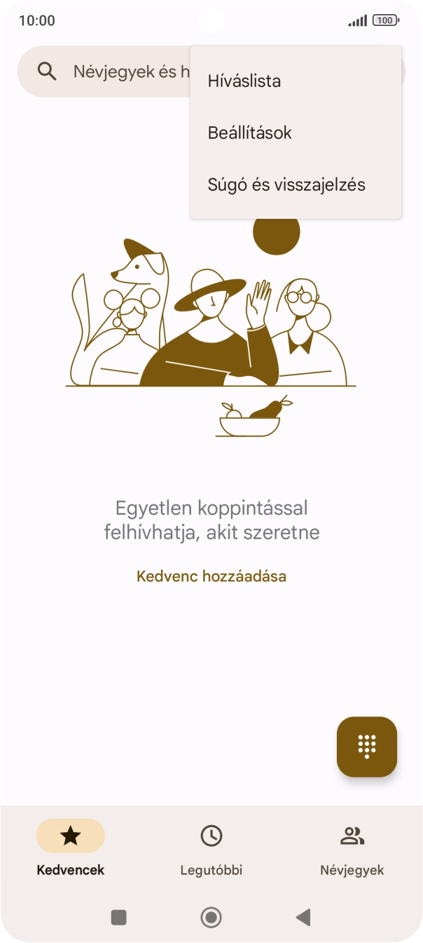 Válaszd a Beállítások lehetőséget. Válaszd a Beállítások lehetőséget.