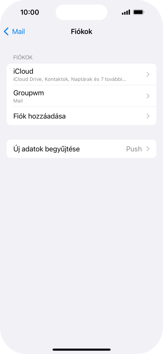 Kattints az imént létrehozott e-mail-fiók nevére.