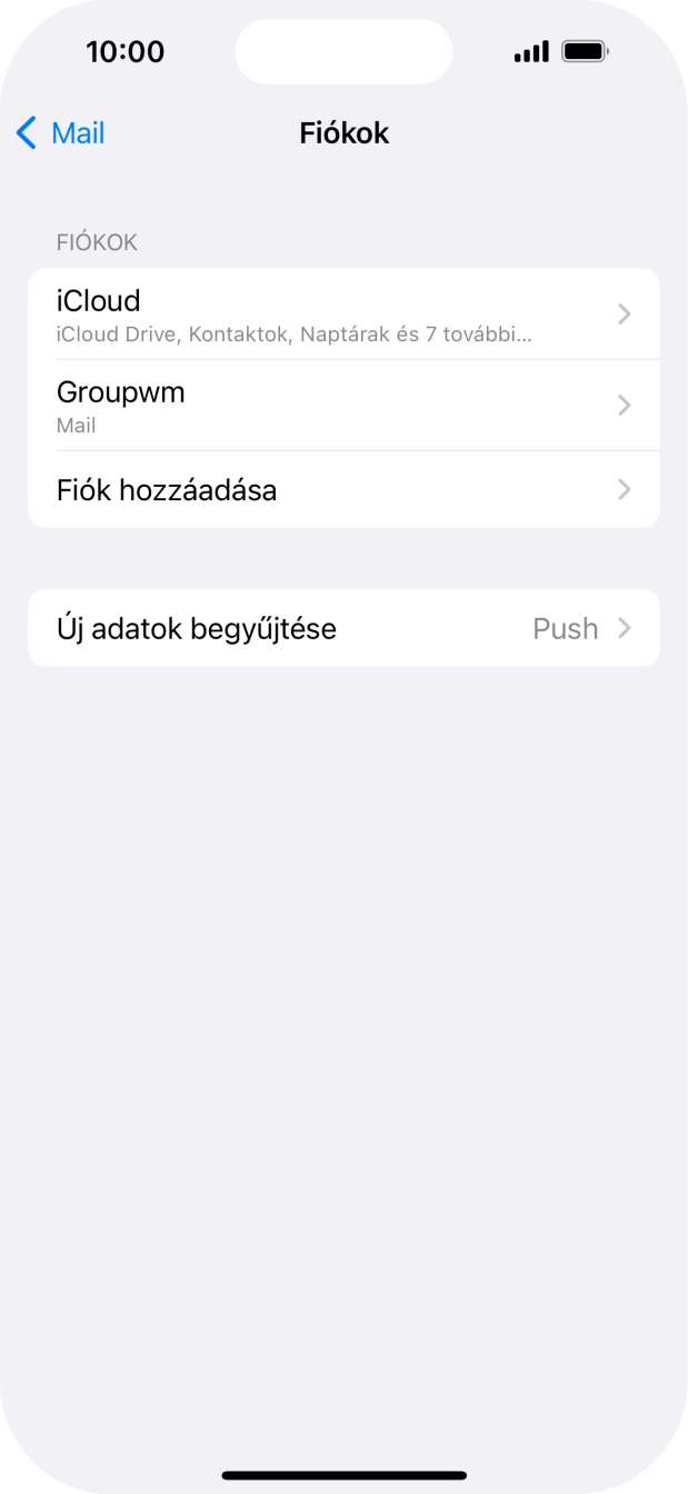 Kattints az imént létrehozott e-mail-fiók nevére.