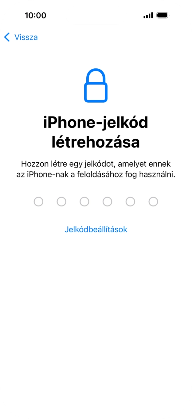 Válaszd a Jelkódbeállítások lehetőséget.