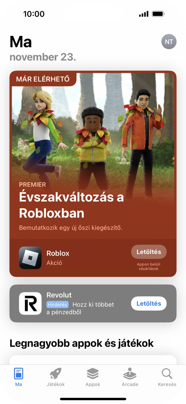 Válaszd a Keresés lehetőséget.