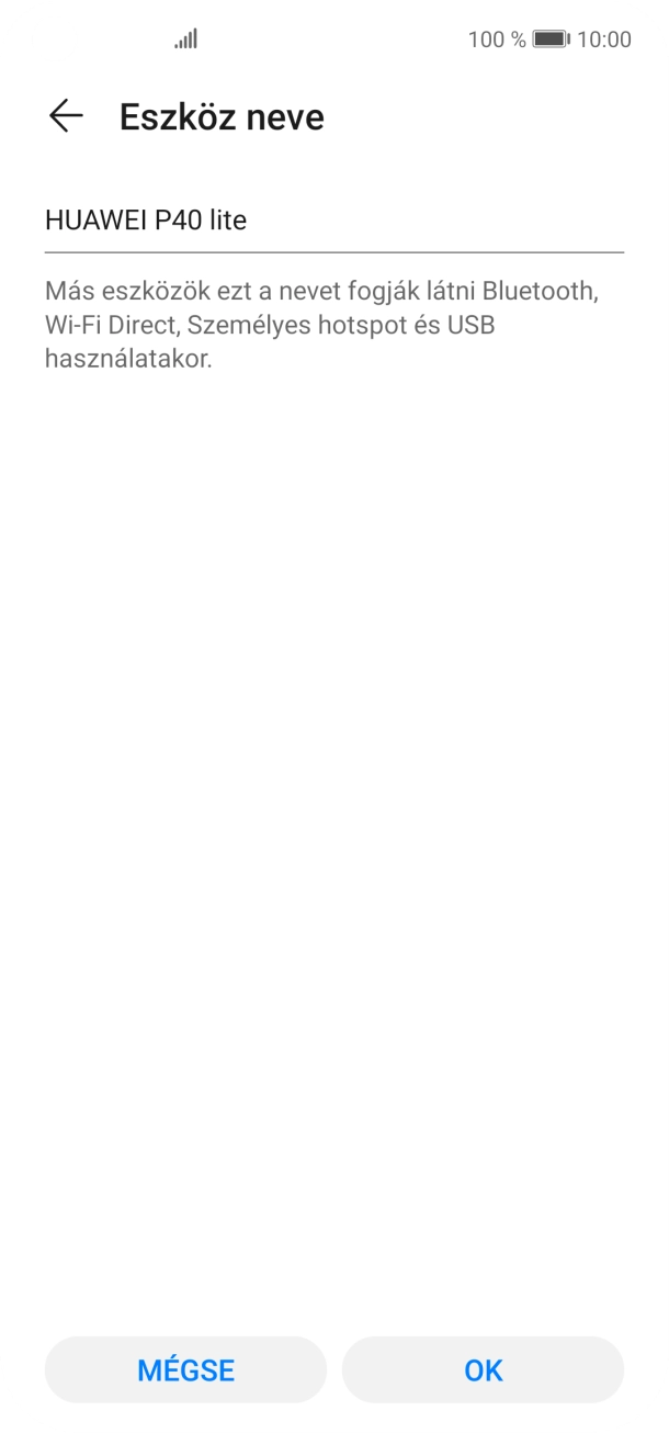 Írd be a kívánt Wi-Fi hotspot nevét és válaszd az OK lehetőséget. Írd be a kívánt Wi-Fi hotspot nevét és válaszd az OK lehetőséget.