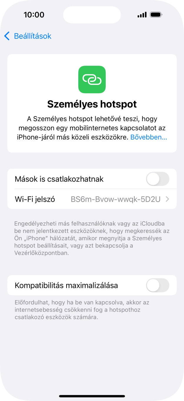 Kattints a Wi-Fi jelszó mezőre, és írd be a kívánt jelszót. Kattints a Wi-Fi jelszó mezőre, és írd be a kívánt jelszót.