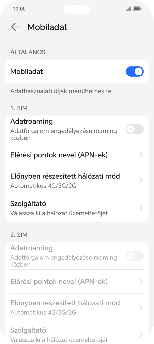 Válaszd az Elérési pontok nevei (APN-ek) lehetőséget.