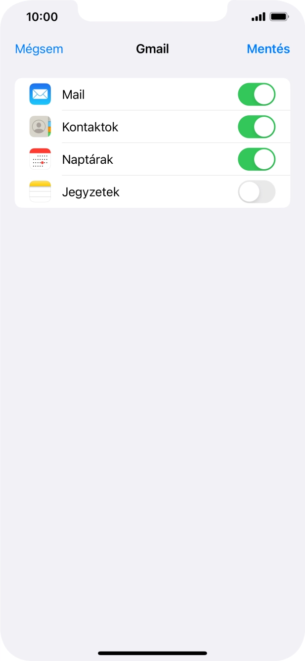 Amennyiben a kijelzőn ez a képernyőkép látható, az e-mail-fiókodat felismerte a rendszer, és automatikusan beállította. Kövesd a képernyőn megjelenő utasításokat további adatok csatolásához, és fejezd be az új fiók létrehozását.