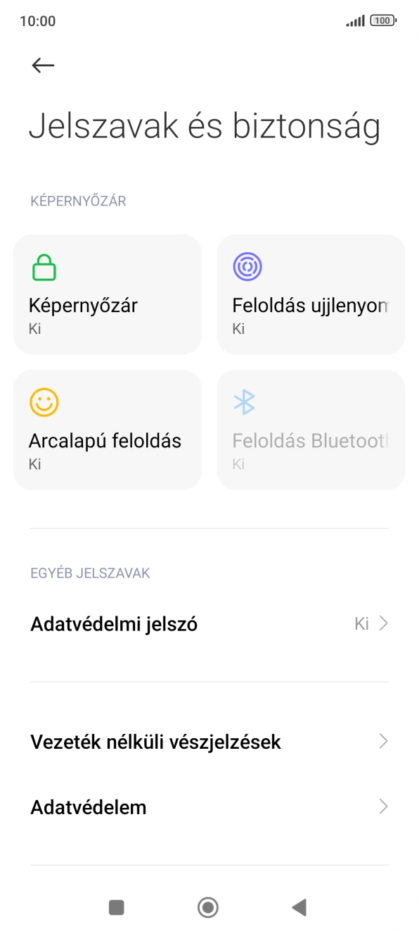 Válaszd az Adatvédelem lehetőséget.