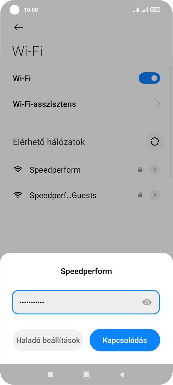 Írd be a Wi-Fi hálózatodhoz tartózó jelszót, és válaszd a Kapcsolódás lehetőséget. Írd be a Wi-Fi hálózatodhoz tartózó jelszót, és válaszd a Kapcsolódás lehetőséget.