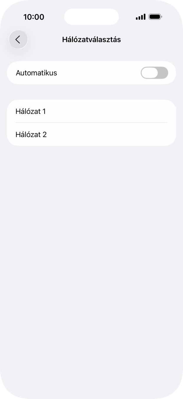 Ha kikapcsolod a funkciót, válaszd a kívánt hálózatot.