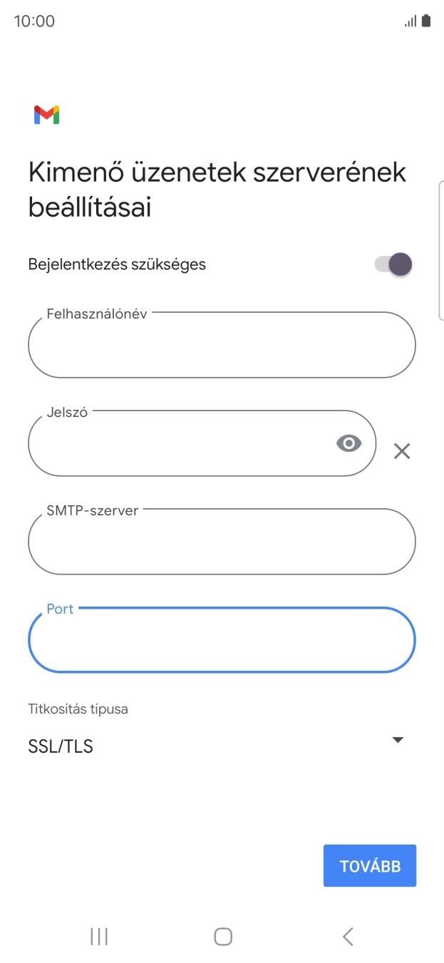 Válaszd a TOVÁBB lehetőséget.