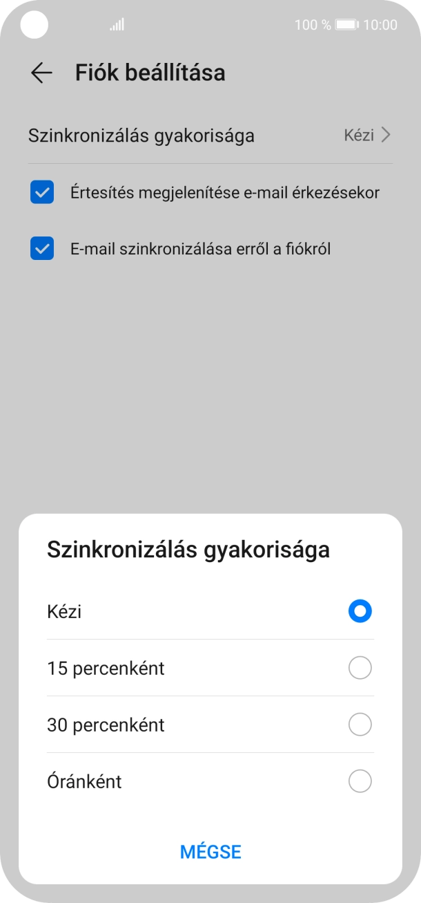 Válaszd ki a kívánt beállítást.