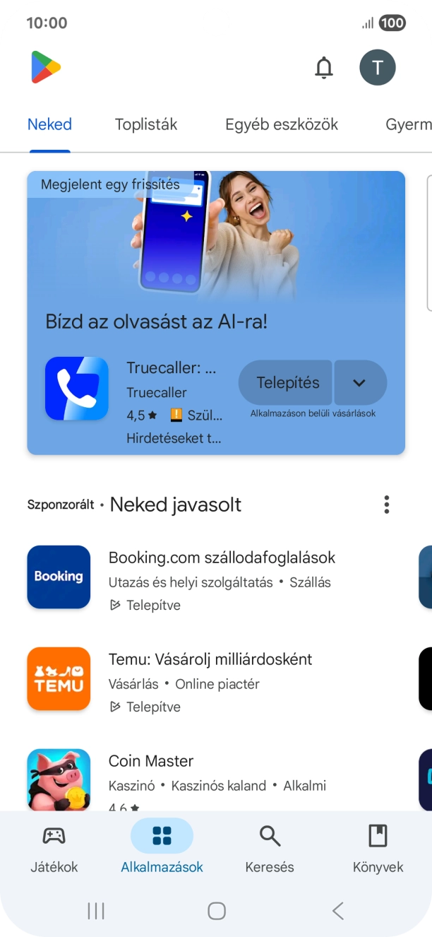 Válaszd a Keresés lehetőséget.