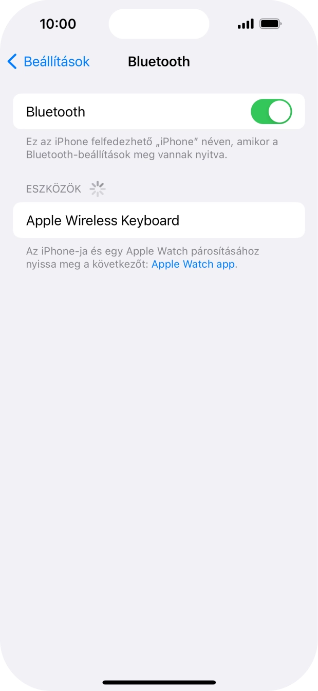 Válaszd ki a kívánt Bluetooth-eszközt, és kövesd a kijelzőn megjelenő utasításokat annak telefonodhoz történő csatlakoztatásához. Válaszd ki a kívánt Bluetooth-eszközt, és kövesd a kijelzőn megjelenő utasításokat annak telefonodhoz történő csatlakoztatásához.