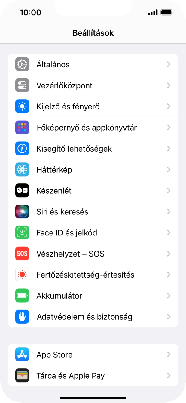 Válaszd a Face ID és jelkód lehetőséget. Válaszd a Face ID és jelkód lehetőséget.