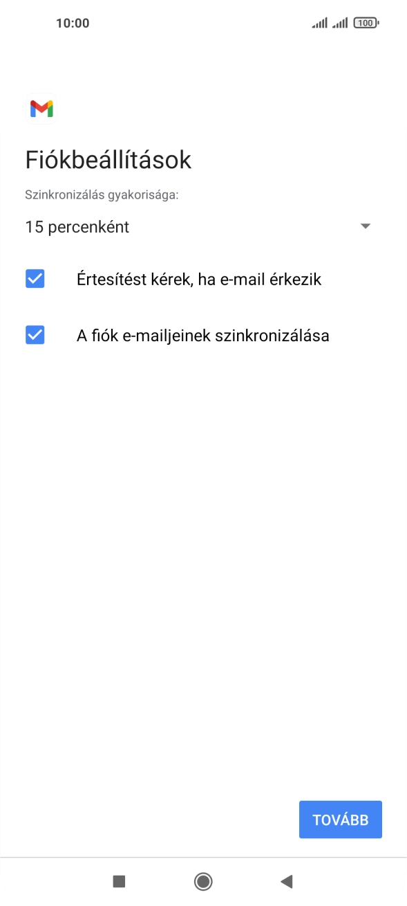 Nyisd le a „Szinkronizálás gyakorisága:” alatt legördülő menüt.
