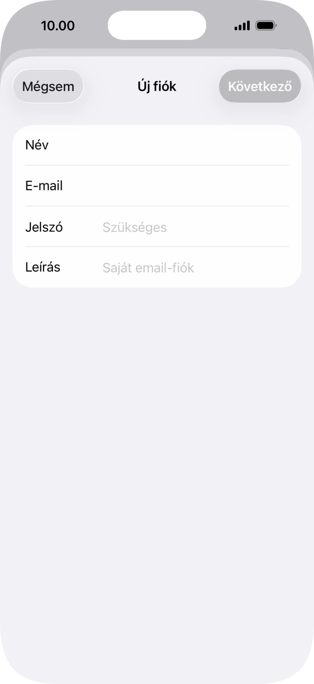 Kattints a Jelszó mezőre, és írd be az e-mail-fiókodhoz tartozó jelszót.