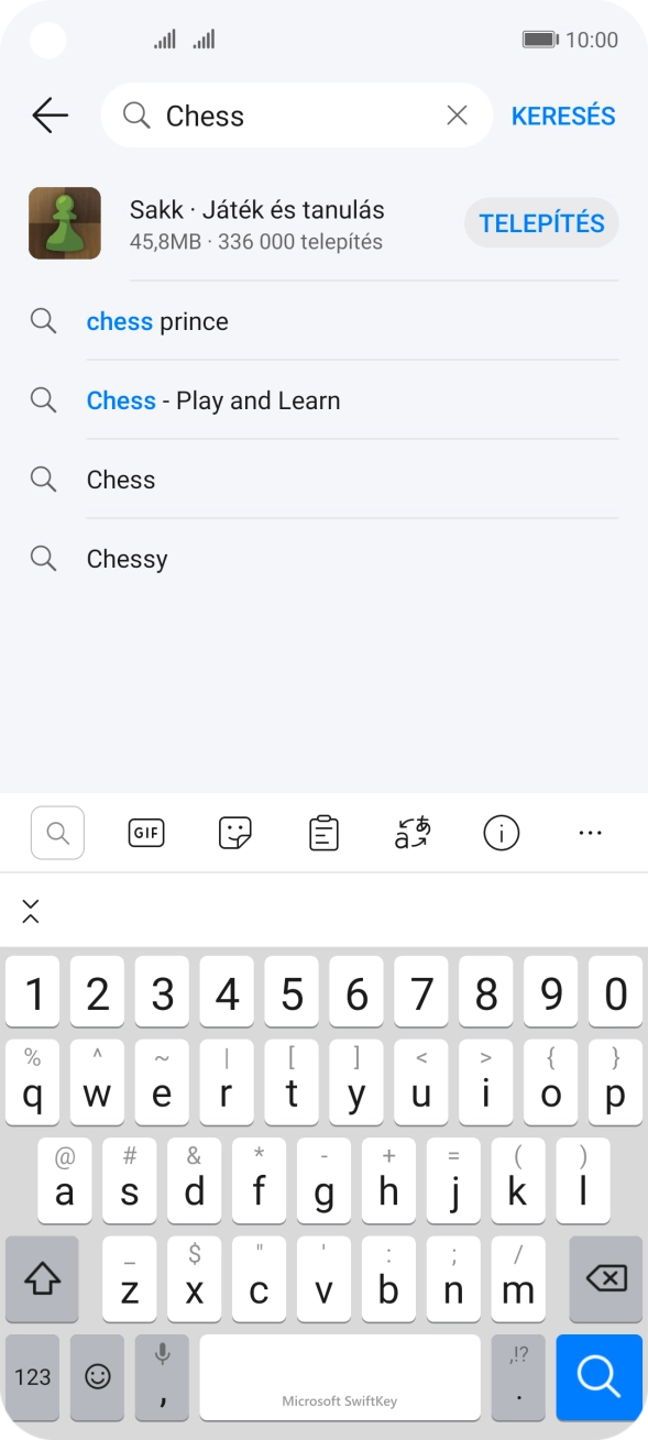 Írd be a keresett alkalmazás nevét vagy kategóriáját, és kattints a keresés ikonra.