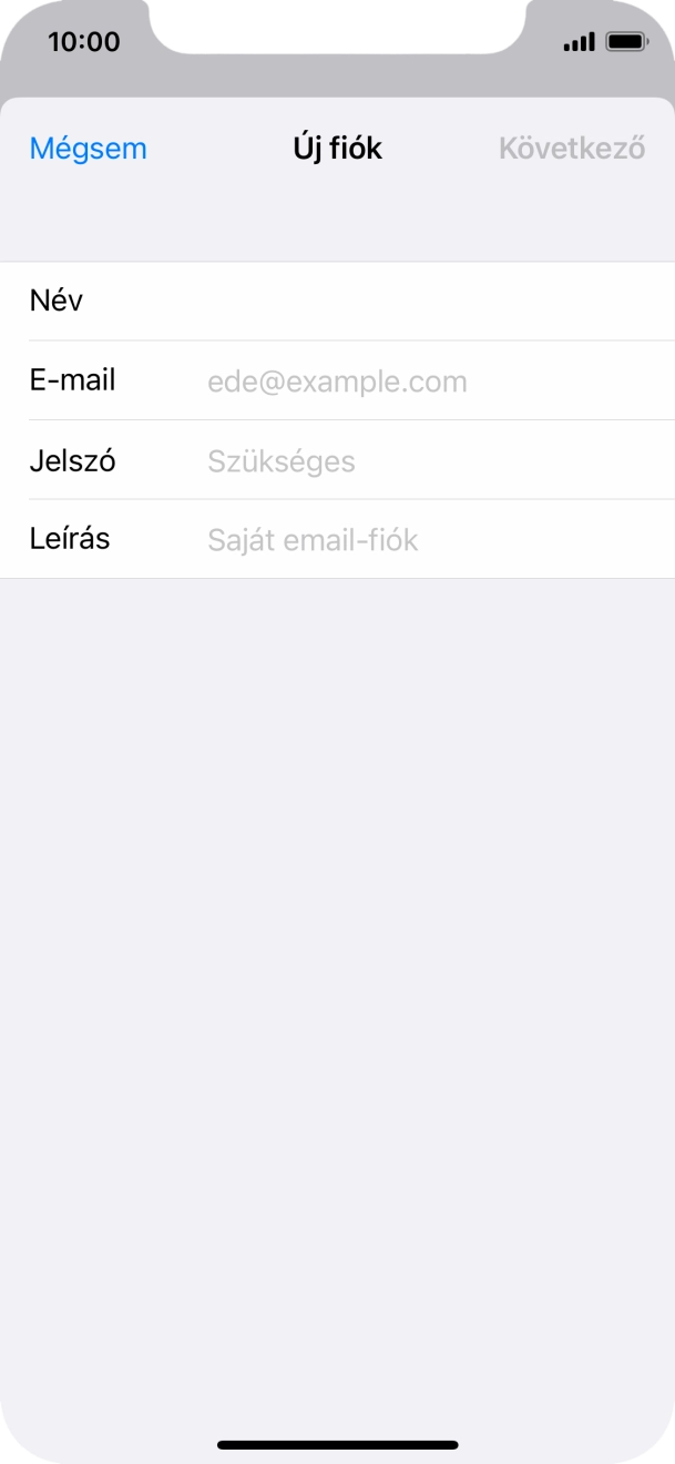 Kattints az E-mail mezőre, és írd be az e-mail címedet.