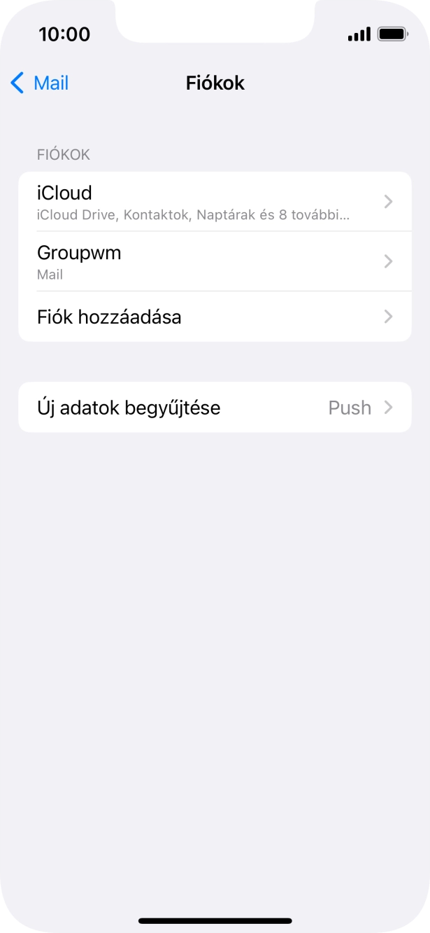 Kattints az imént létrehozott e-mail-fiók nevére.