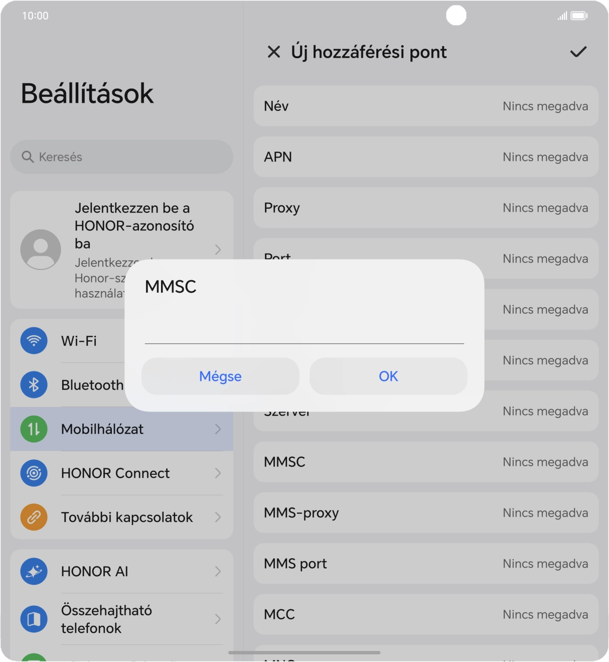Írd be azt, hogy http://mms.one.hu/servlets/mms, és válaszd az OK lehetőséget.