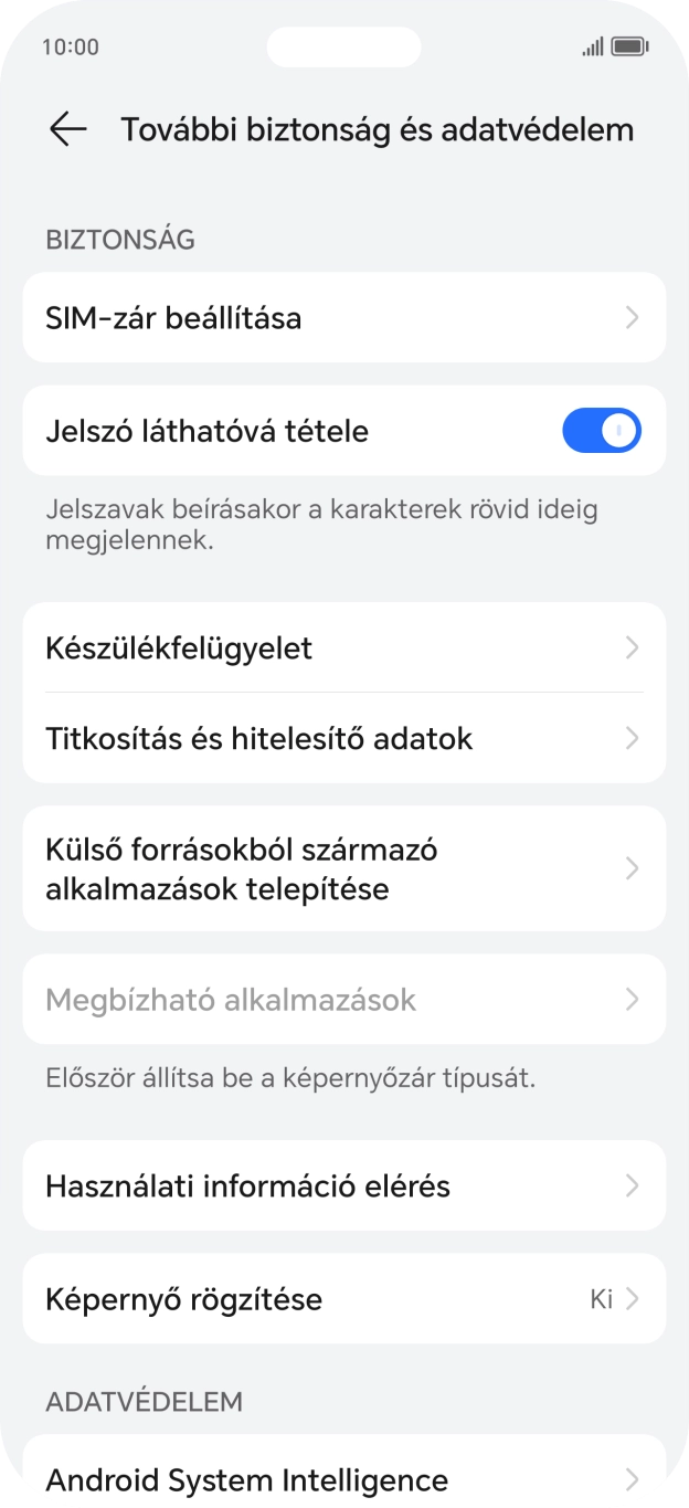 Válaszd a SIM-zár beállítása lehetőséget.