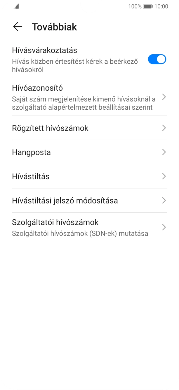 Válaszd a Hívóazonosító lehetőséget.