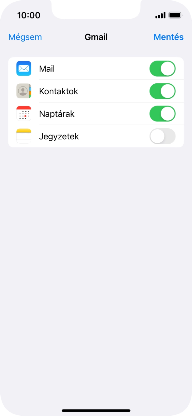 Amennyiben a kijelzőn ez a képernyőkép látható, az e-mail-fiókodat felismerte a rendszer, és automatikusan beállította. Kövesd a képernyőn megjelenő utasításokat  további adatok csatolásához, és fejezd be az új fiók létrehozását.