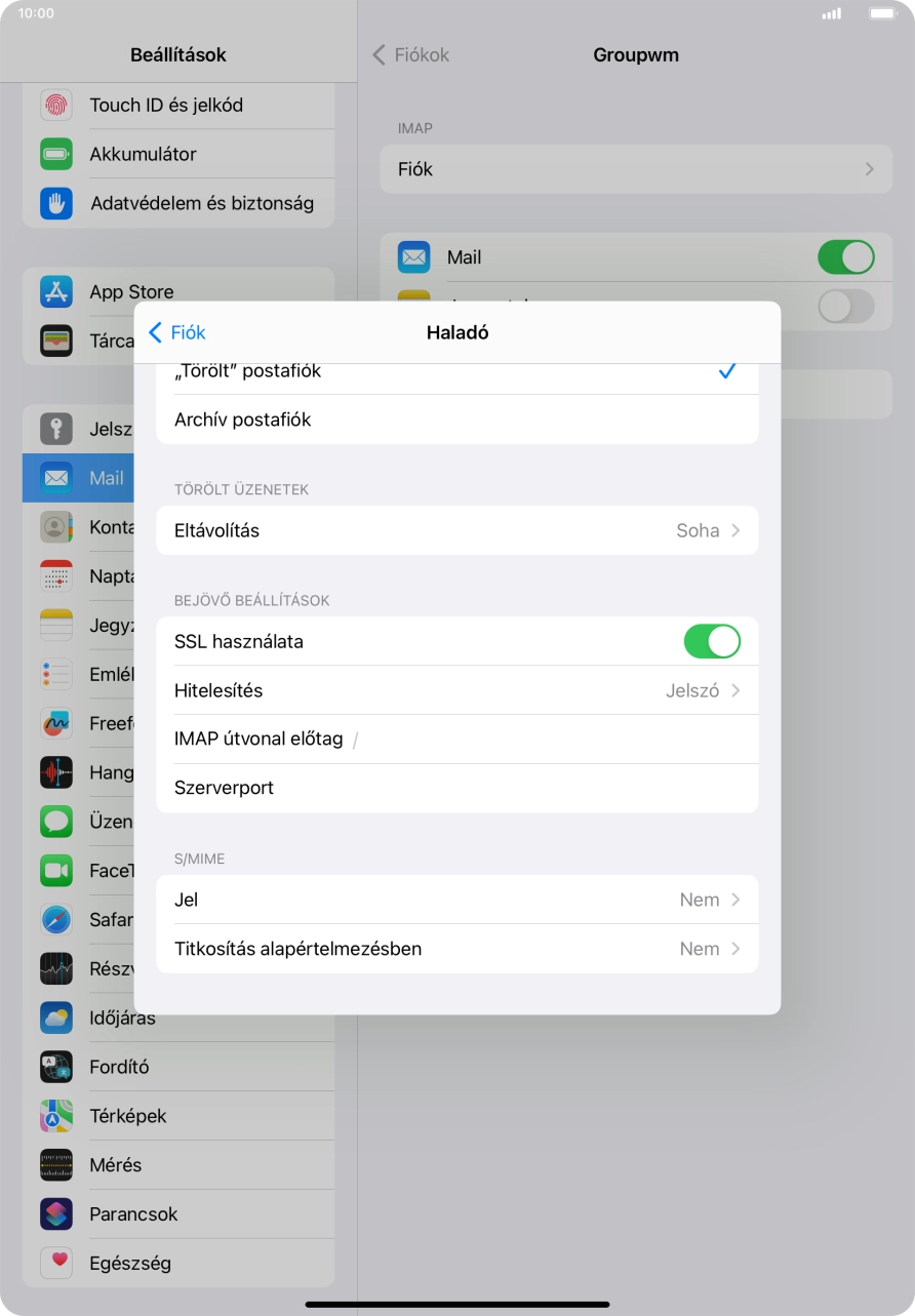 Válaszd a Hitelesítés lehetőséget.