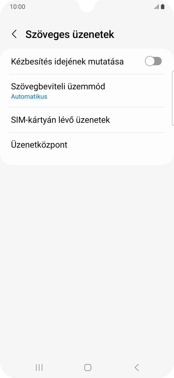 Válaszd az Üzenetközpont lehetőséget.