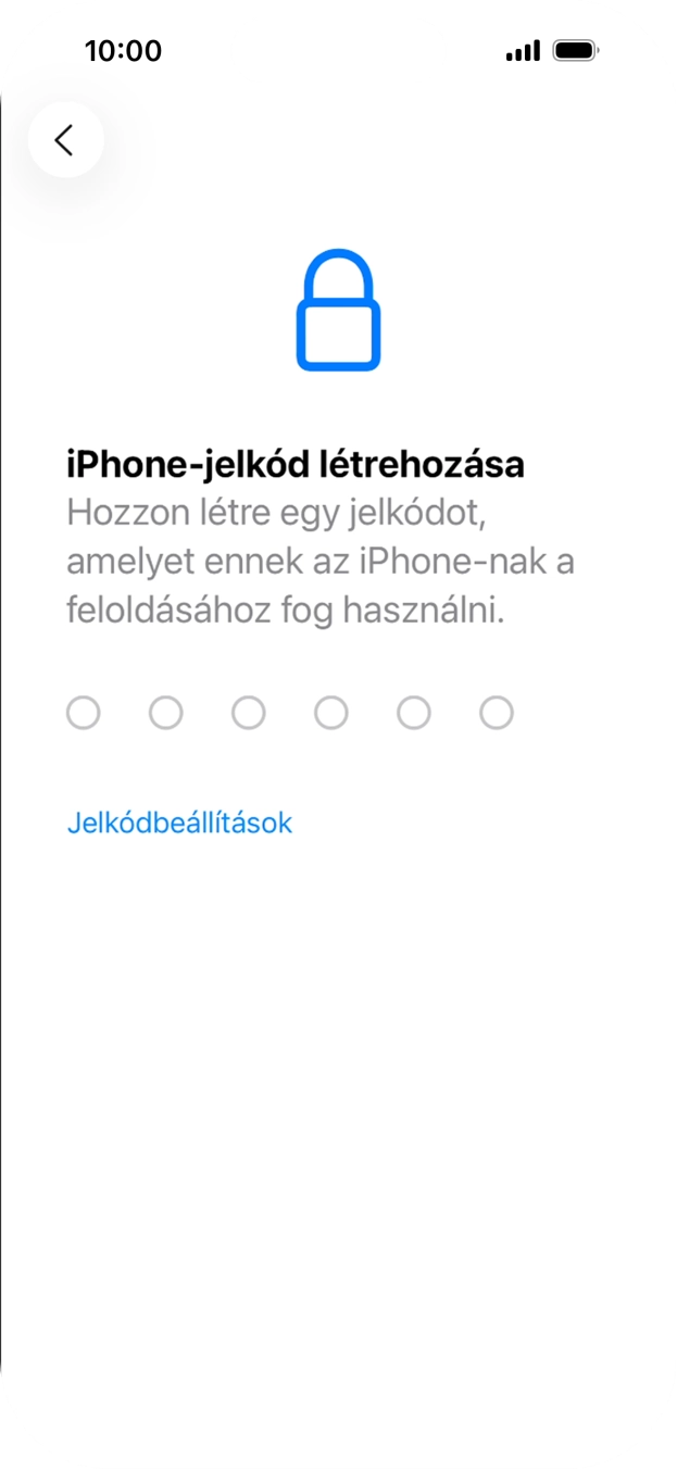 Válaszd a Jelkódbeállítások lehetőséget. Válaszd a Jelkódbeállítások lehetőséget.