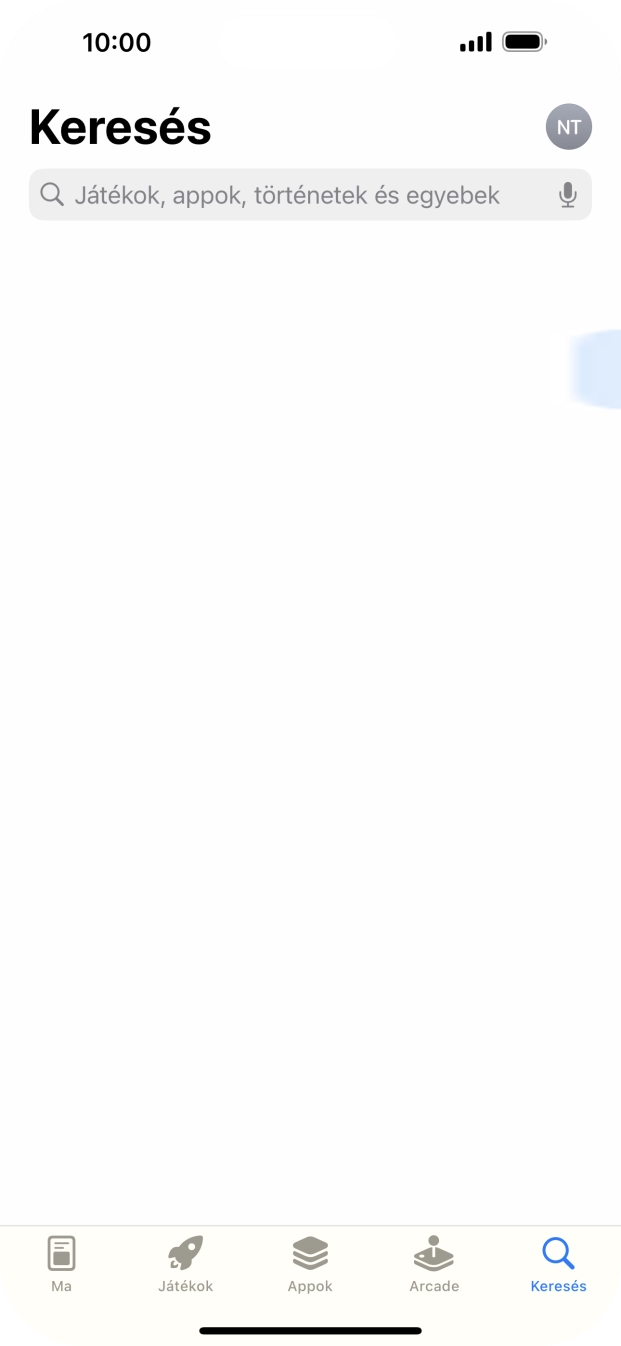 Kattints a keresés mezőre, és írd be a keresett alkalmazás nevét vagy tárgykörét.