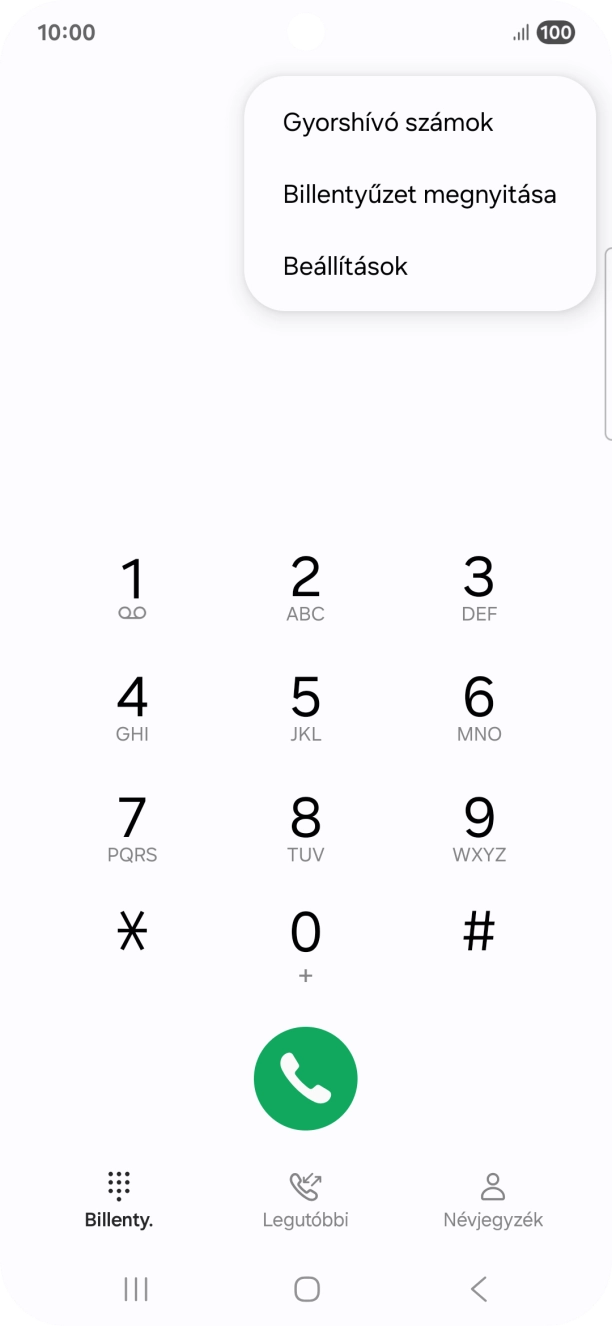 Válaszd a Beállítások lehetőséget. Válaszd a Beállítások lehetőséget.