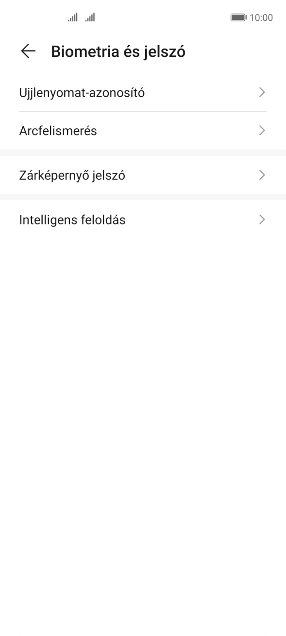 Válaszd az Ujjlenyomat-azonosító lehetőséget.