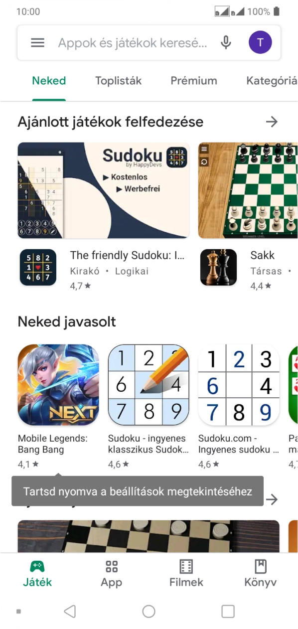 Kattints a keresés mezőre.