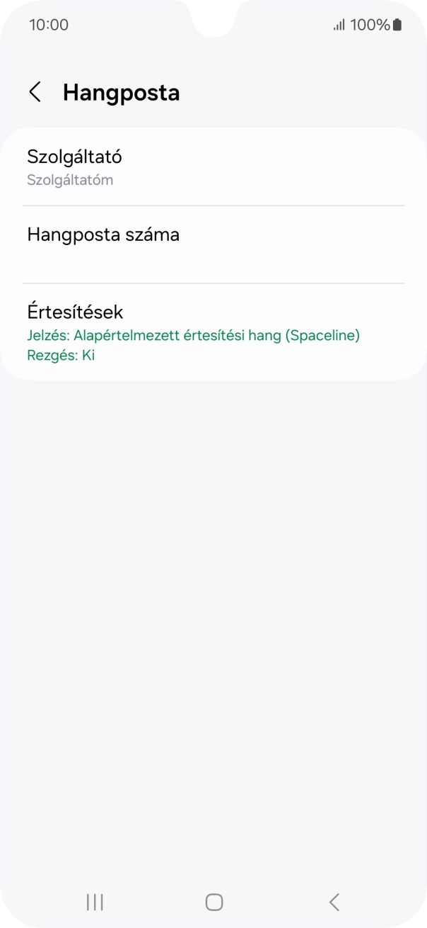 Válaszd a Hangposta száma lehetőséget.