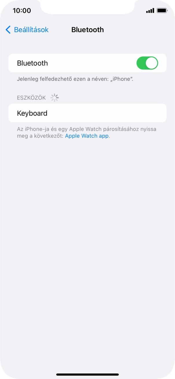 Válaszd ki a kívánt Bluetooth-eszközt, és kövesd a kijelzőn megjelenő utasításokat annak telefonodhoz történő csatlakoztatásához. Válaszd ki a kívánt Bluetooth-eszközt, és kövesd a kijelzőn megjelenő utasításokat annak telefonodhoz történő csatlakoztatásához.