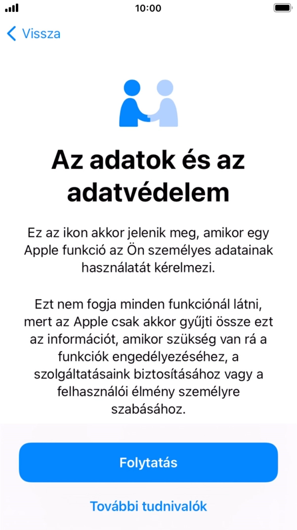 Válaszd a Folytatás lehetőséget.